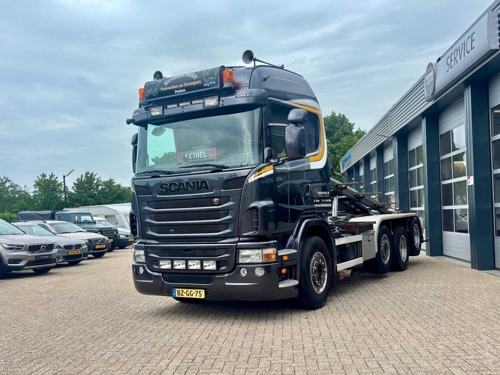 2011 Scania G420 8x2/4 HSA met VDL-kabel-/haakarmsysteem Vra, Auto's, Euro 5, Scania, Overige brandstoffen, Origineel Nederlands