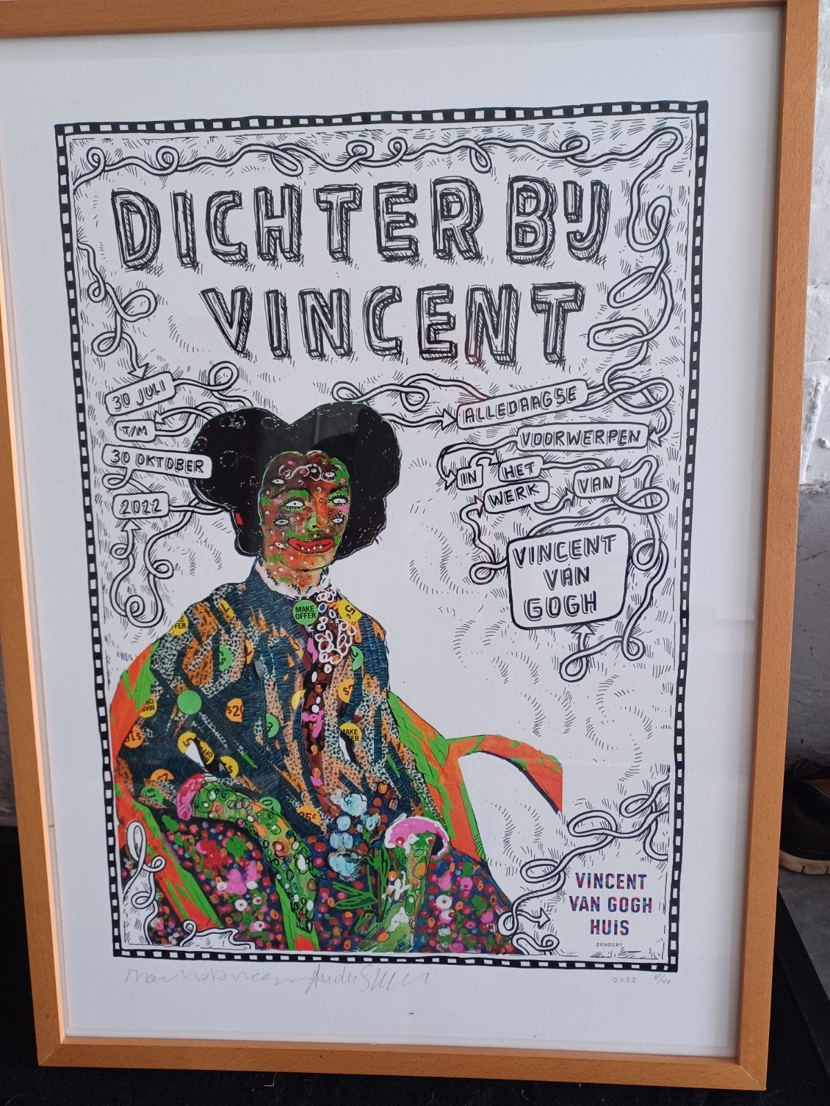 Dichter bij Vincent: Speciale Uitgave Van Gogh Huis Zundert, Antiek en Kunst, Ophalen of Verzenden, Print, Print/reproductie, Ingelijst