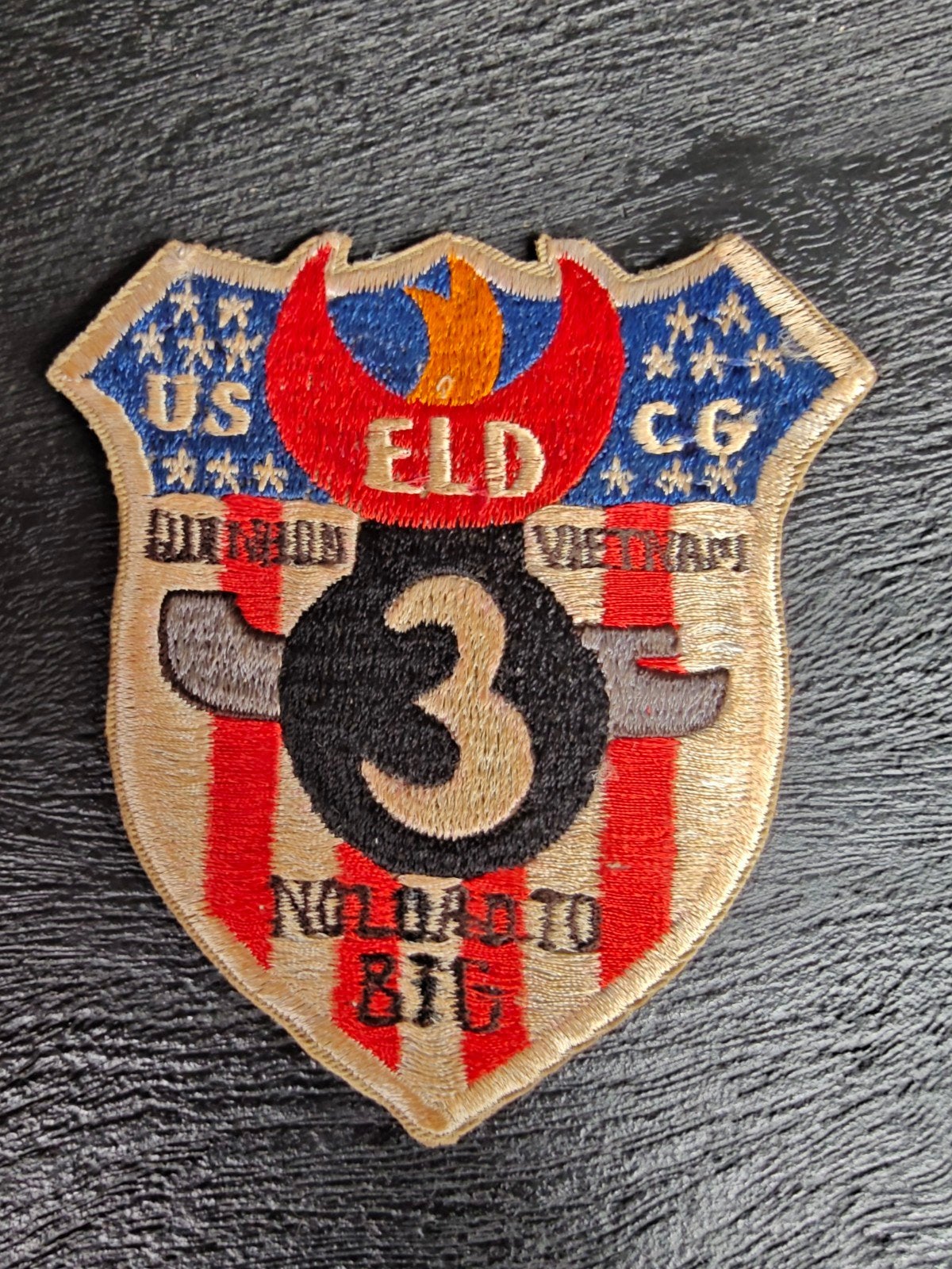 VIETNAM WAR PATCH, US COAST GUARD EXPLOSIVE LOADING DET  ELD, Ophalen of Verzenden, Zo goed als nieuw, Overige onderwerpen