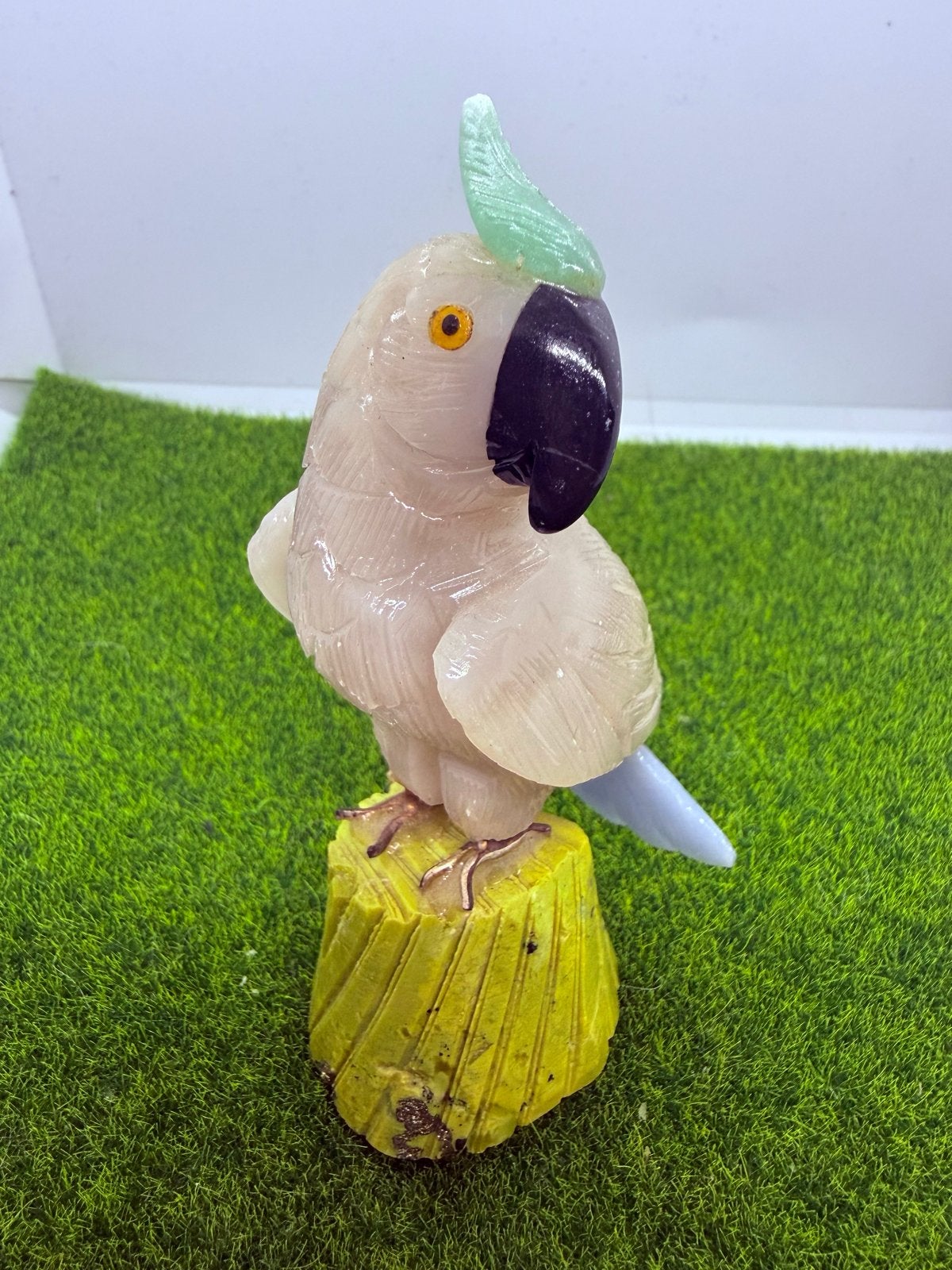 Unieke Kaketoe Sculptuur van Natuurlijke Mineralen, Ophalen of Verzenden, Mineraal