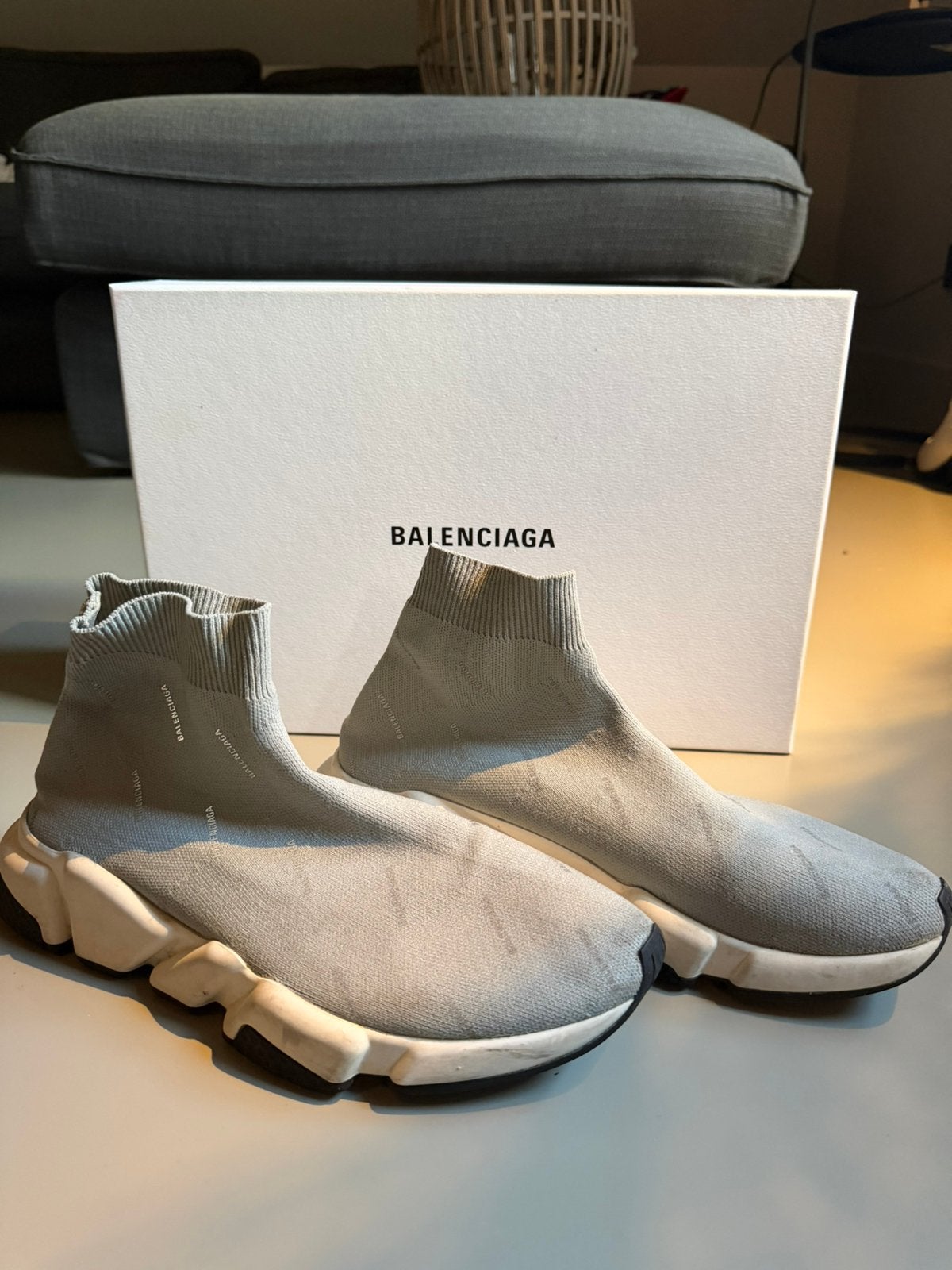 Balenciaga speedtraineds, Ophalen of Verzenden, Grijs, Sneakers of Gympen, Zo goed als nieuw
