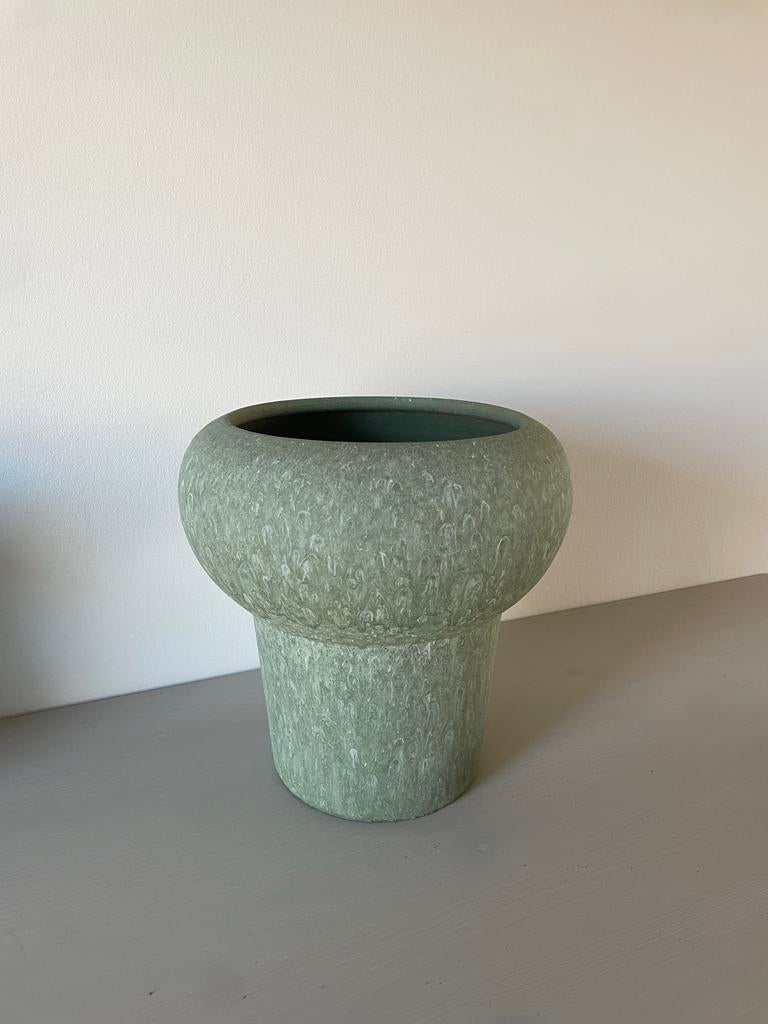 Groene Jip pot van Villa Pottery, Aardewerk of Porselein, Ophalen of Verzenden, Zo goed als nieuw, Minder dan 50 cm