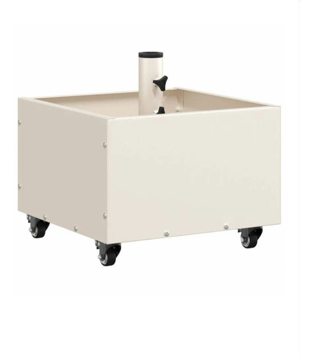 Parasolvoet crème 45x45 met wieltjes, Ophalen of Verzenden, Gebruikt, Minder dan 1 meter, Parasolvoet