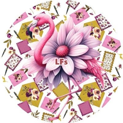 L2485 ouwel flamingo 20x4,7cm eetbare cupcake rondjes, Ophalen of Verzenden, Nieuw, Cupcakes, Versiering