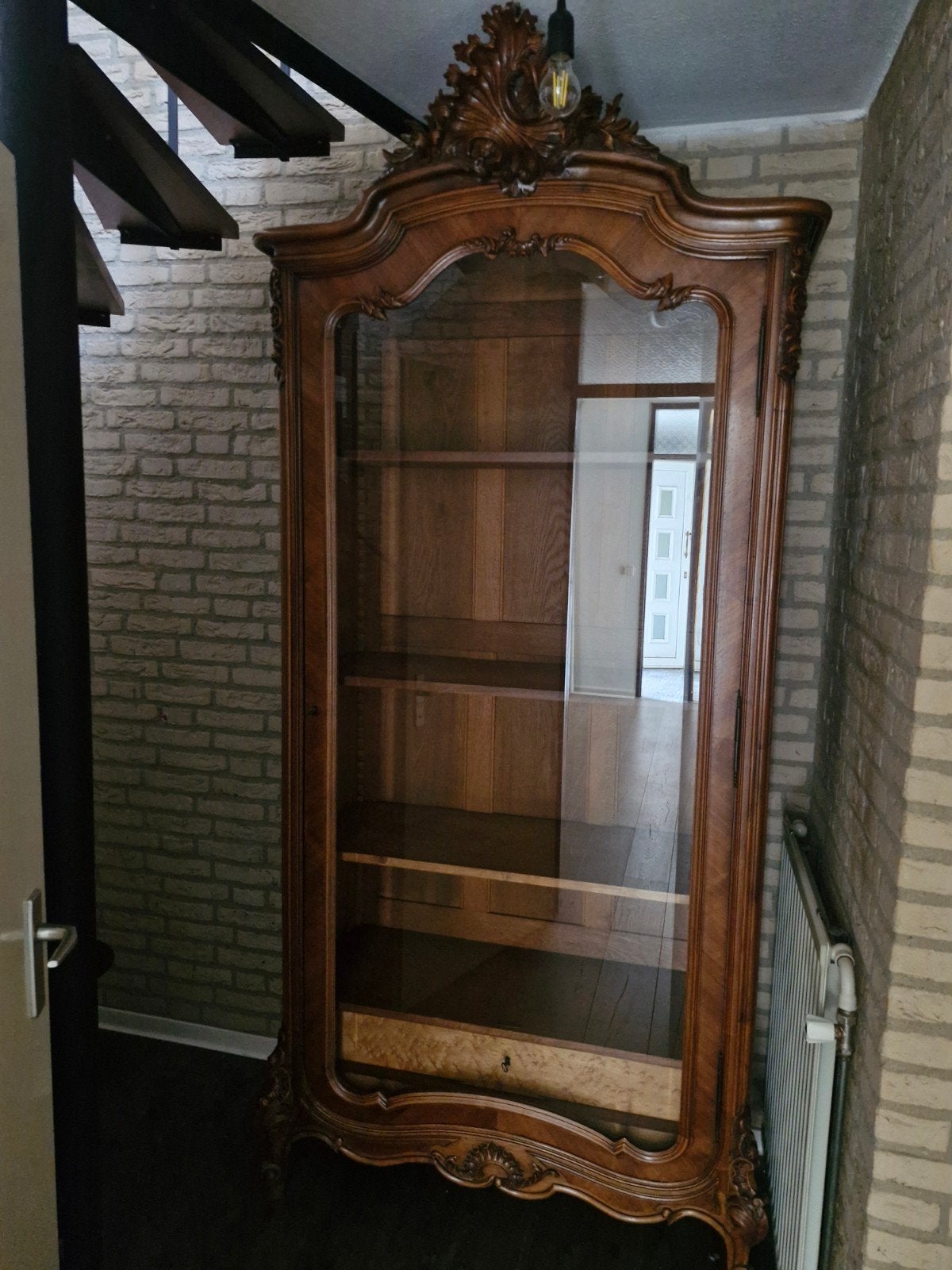 Antieke Vitrinekast met Originele Spiegel, Antiek en Kunst, Ophalen