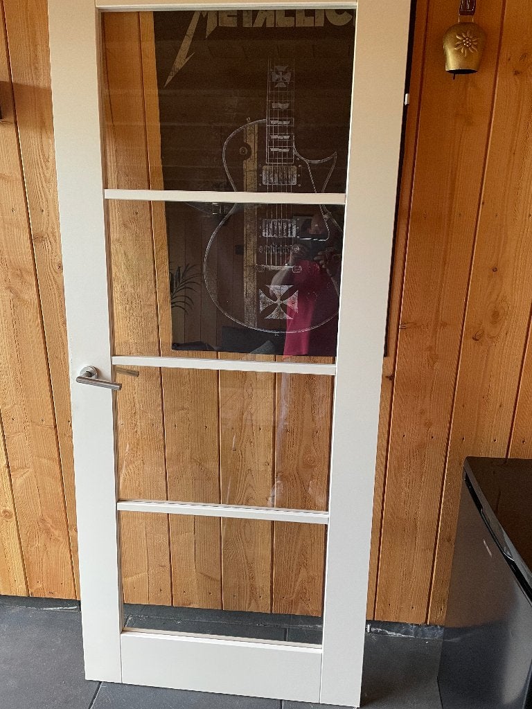 Te koop houten opdek deur, Ophalen, Gebruikt, 80 tot 100 cm, Binnendeur