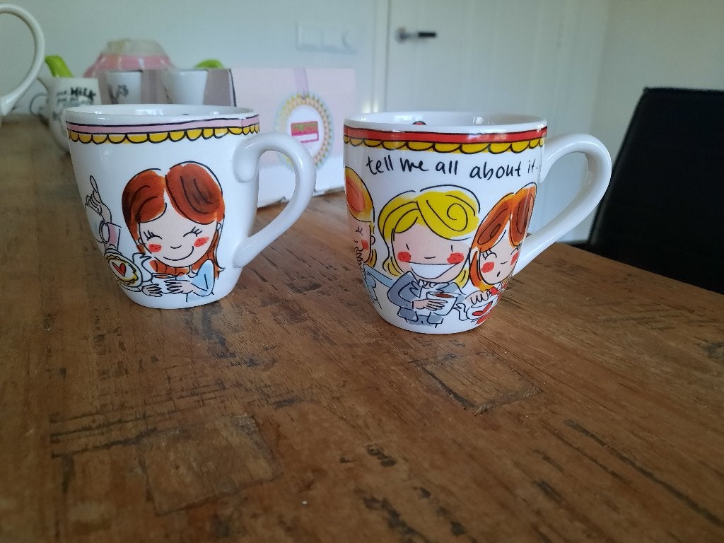Blond Amsterdam 2 st koffie thee mokken mokjes, Landelijk/Boerenbont, Nieuw, Ophalen of Verzenden, Kop(pen) en/of Schotel(s)