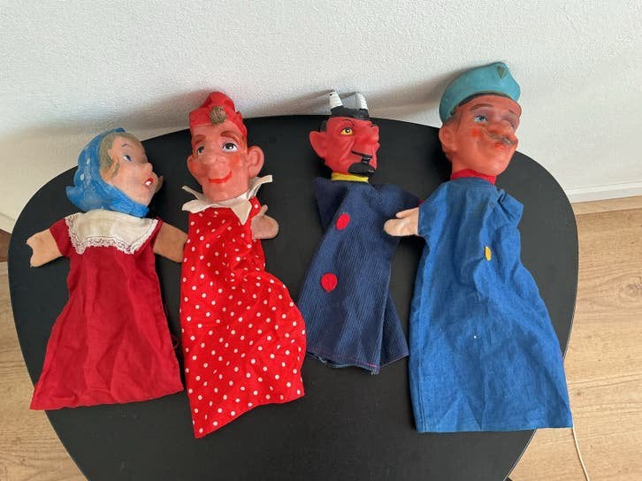5 Vintage Poppenkastpoppen Jaren '60 - Goede Staat, Verzamelen, Poppen, Ophalen of Verzenden, Gebruikt, Pop