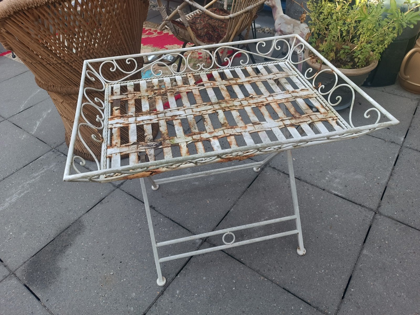 Brocante plantentafel metaal, Antiek en Kunst, Ophalen