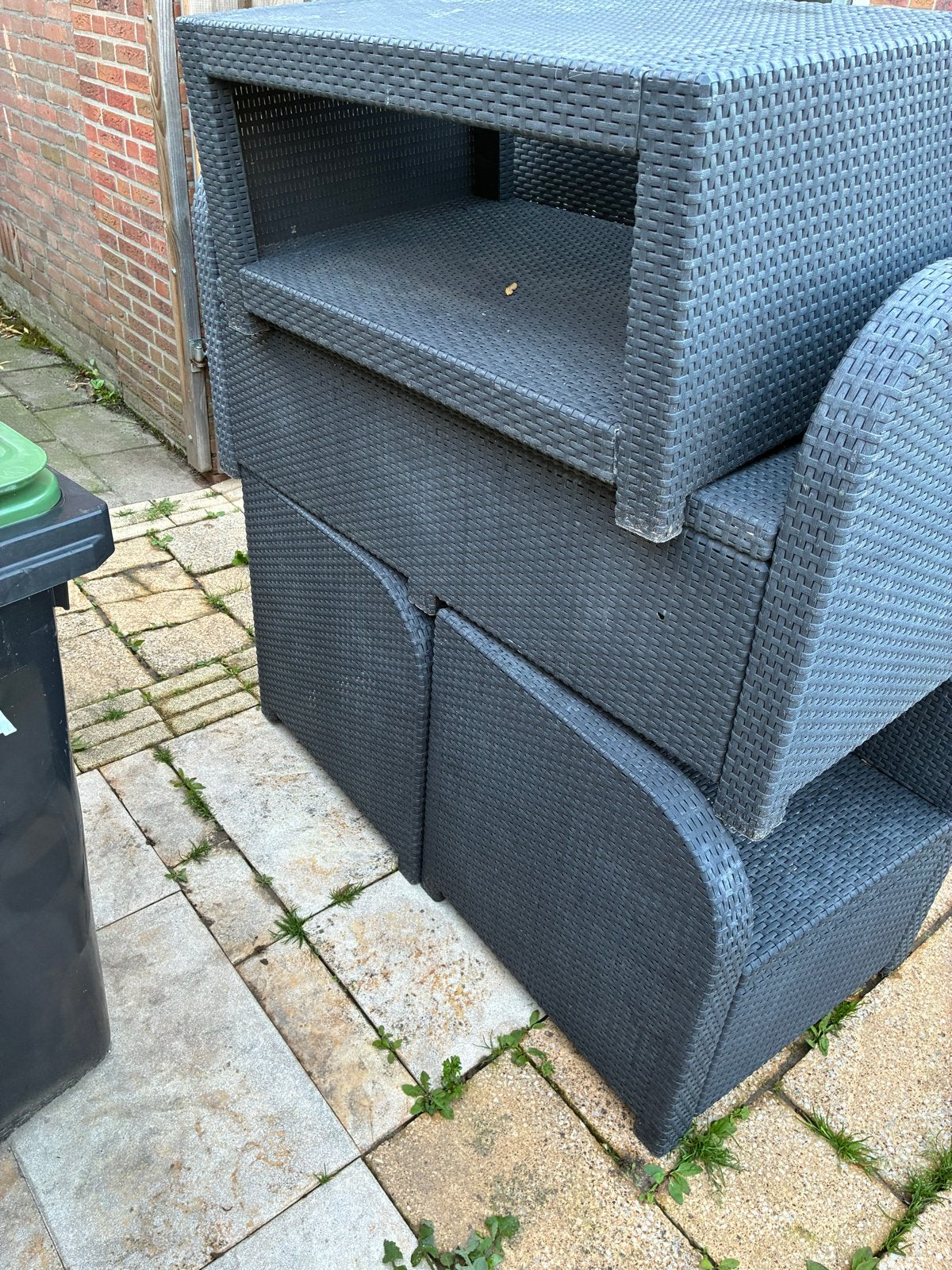 Compacte Wicker Tuinset, Tuin en Terras, Ophalen, 4 zitplaatsen, Gebruikt, Eettafel