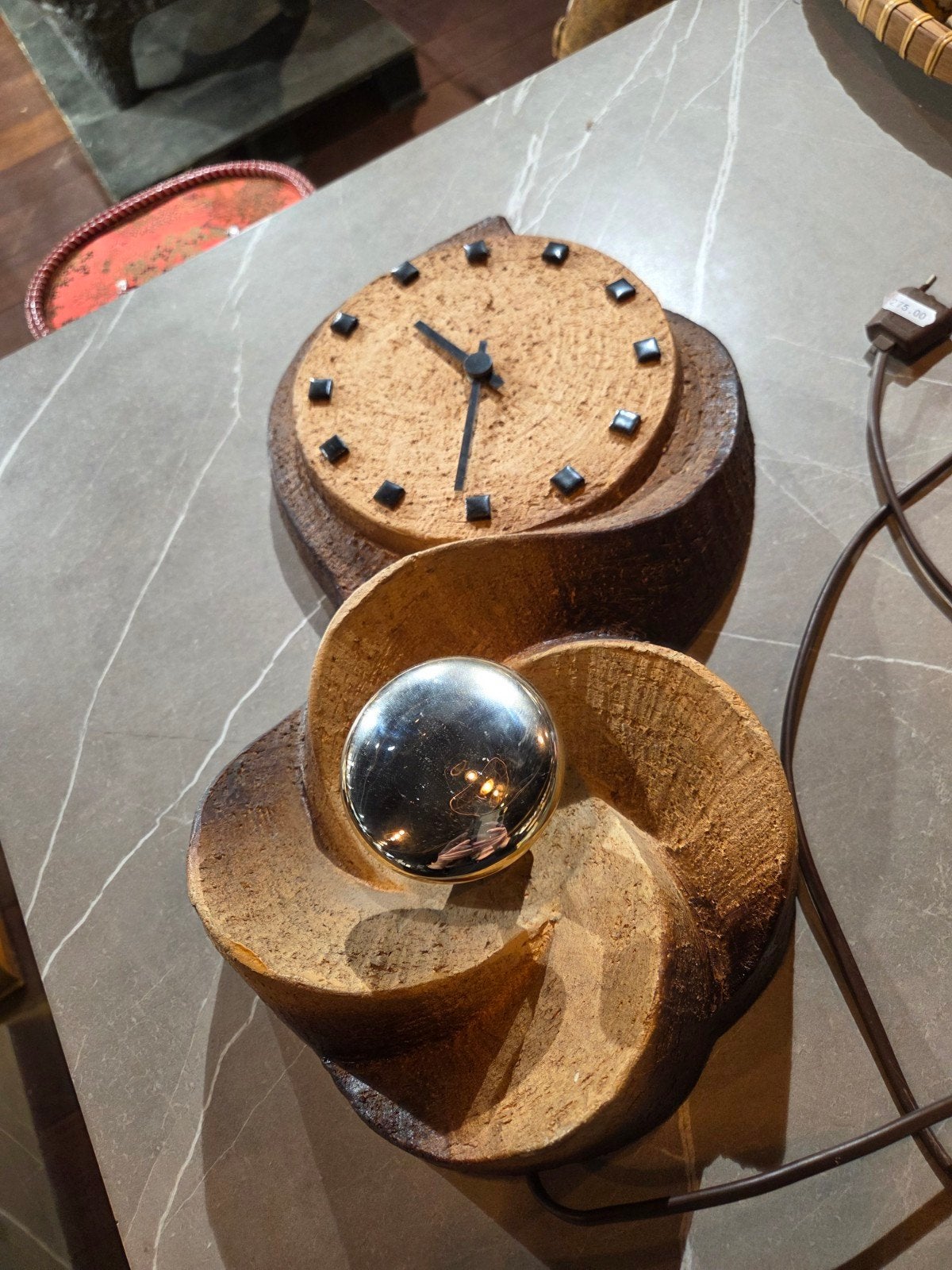 brutalitisch vintage keramiek lamp, Ophalen of Verzenden, Staal, Overige merken, 1960 of later