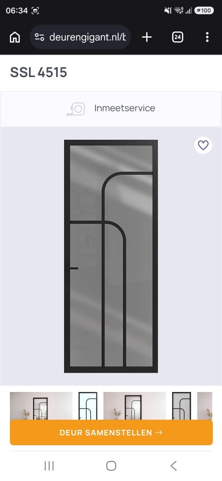 Skantrae deur met rookglas, Ophalen, Nieuw