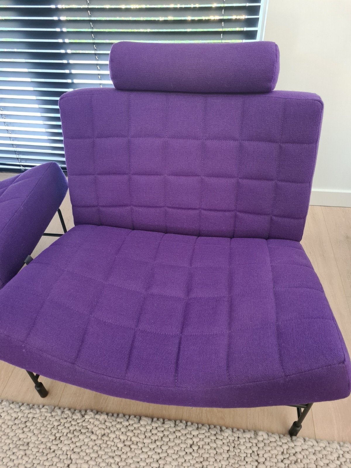 Leolux design fauteuil met voetenbank - Kvadrat stof, Ophalen, Design, 75 tot 100 cm, Zo goed als nieuw