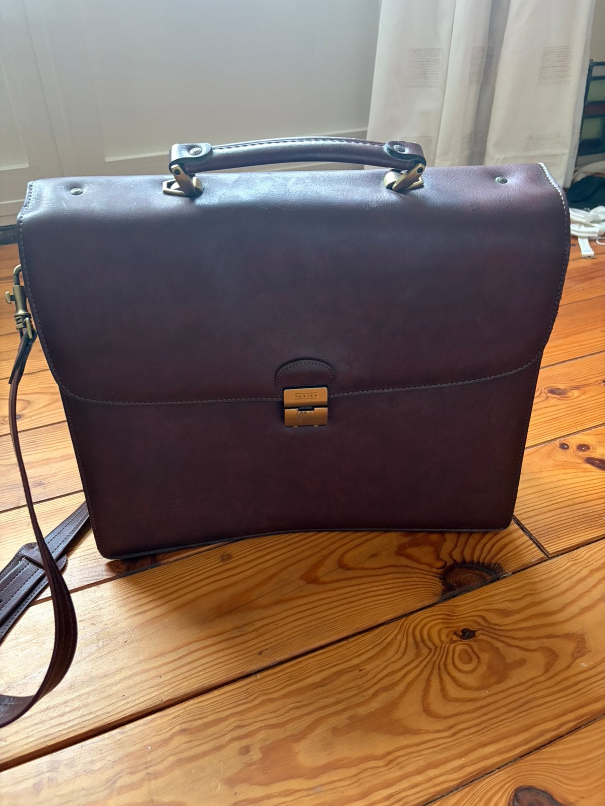 Texier leren tas, Overige merken, Bruin, Ophalen of Verzenden, Zo goed als nieuw