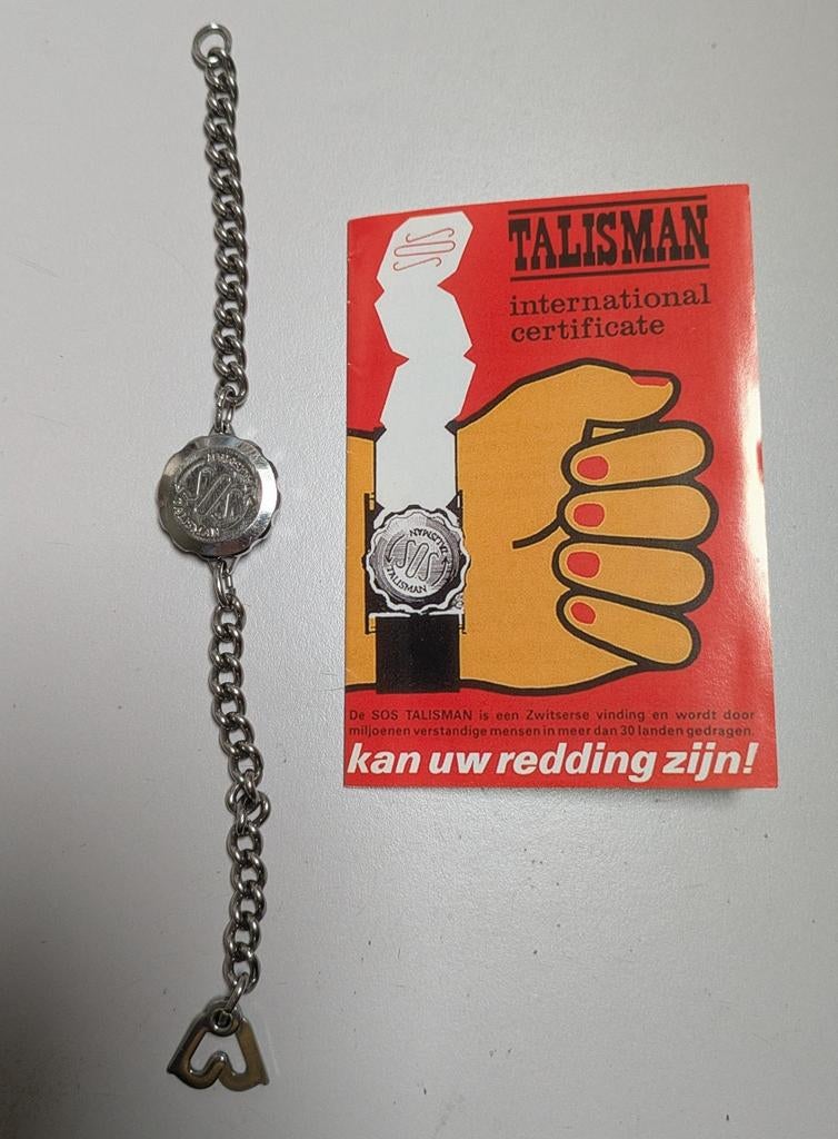 SOS Talisman Armband dames, Ophalen of Verzenden, Gebruikt, Zilver, Overige materialen