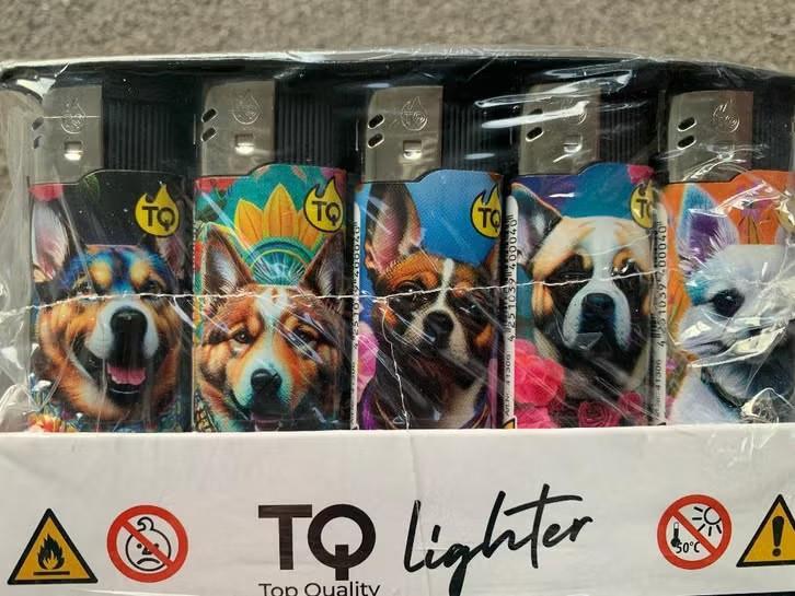 50X Aansteker Flower Dogs Honden Print klik navulbaar, Ophalen, Nieuw, Aansteker