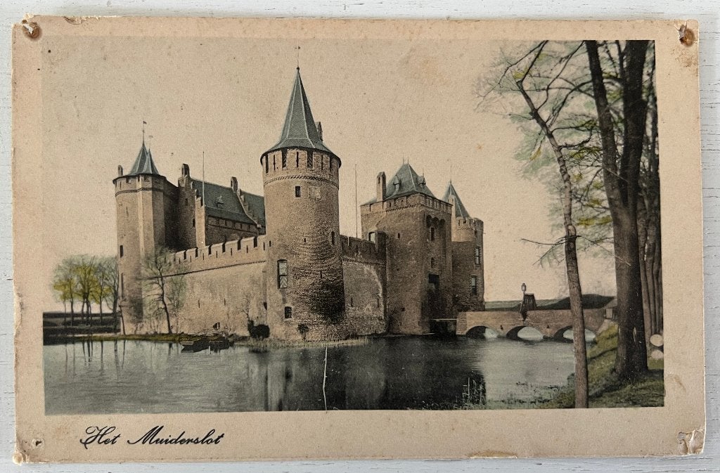 Oude Ansichtkaart  - Muiden - Het Muiderslot, Verzamelen, Ophalen of Verzenden, 1920 tot 1940, Gelopen, Noord-Holland