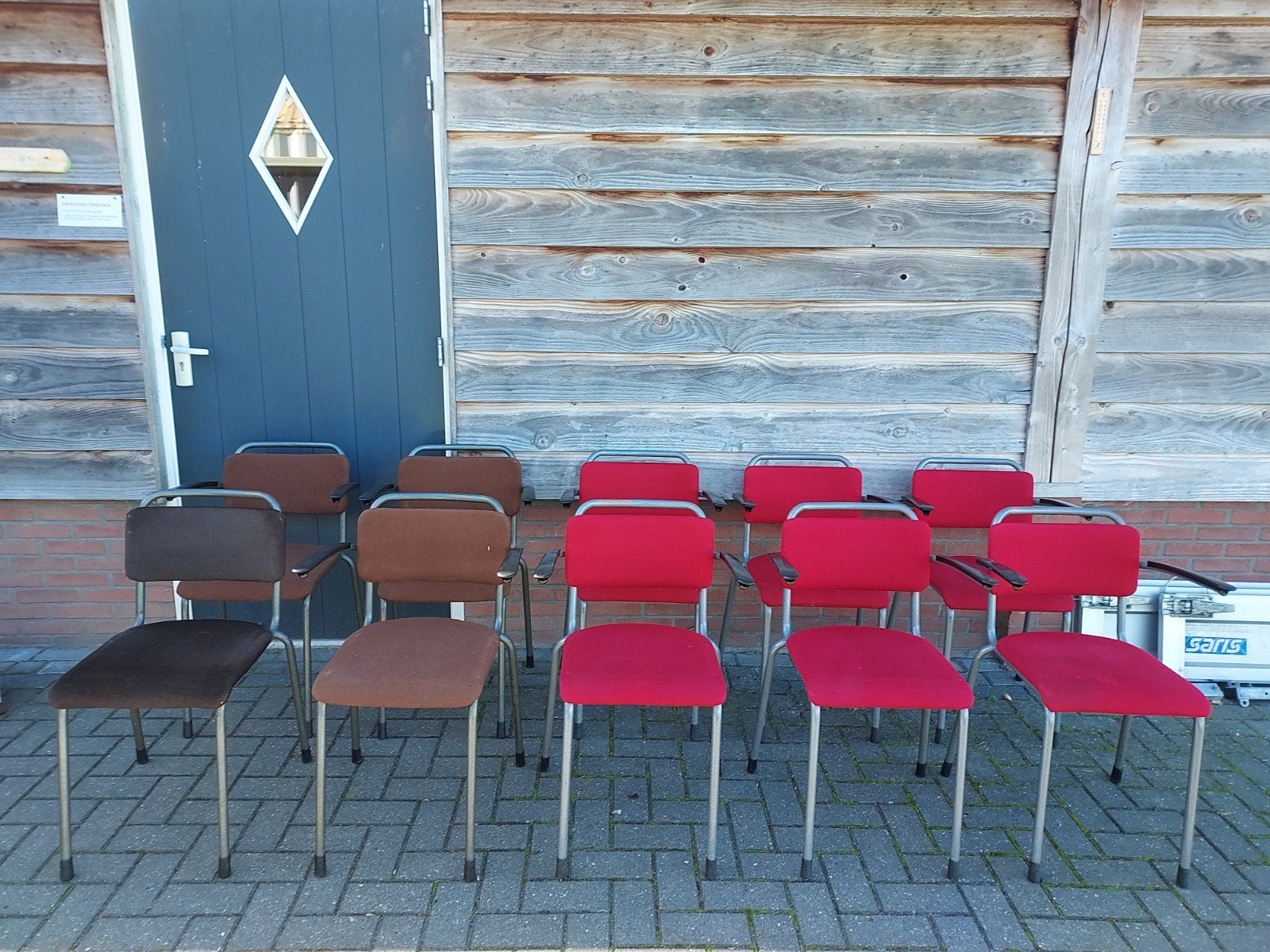10 x vintage design stoelen partij stoelen gispen style!, Ophalen