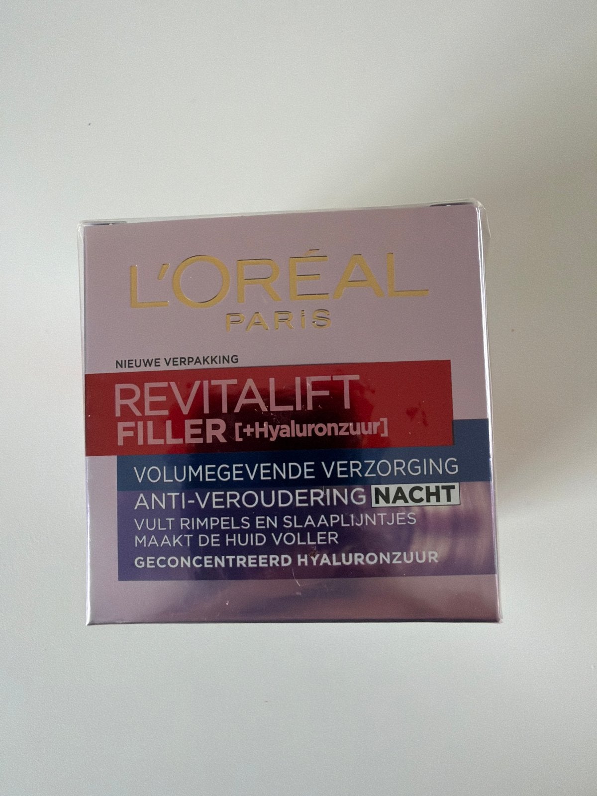 L'Oréal Revitalift Filler Nachtcrème met Hyaluronzuur, Ophalen of Verzenden, Nieuw, Gehele gezicht, Verzorging