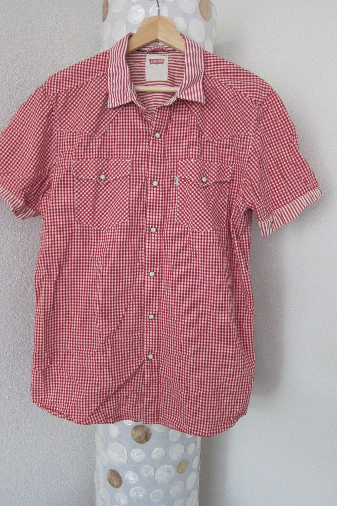 Levi's blouse overhemd levi rood slim fit l, Levi's, Zo goed als nieuw, Merkfreak, Rood