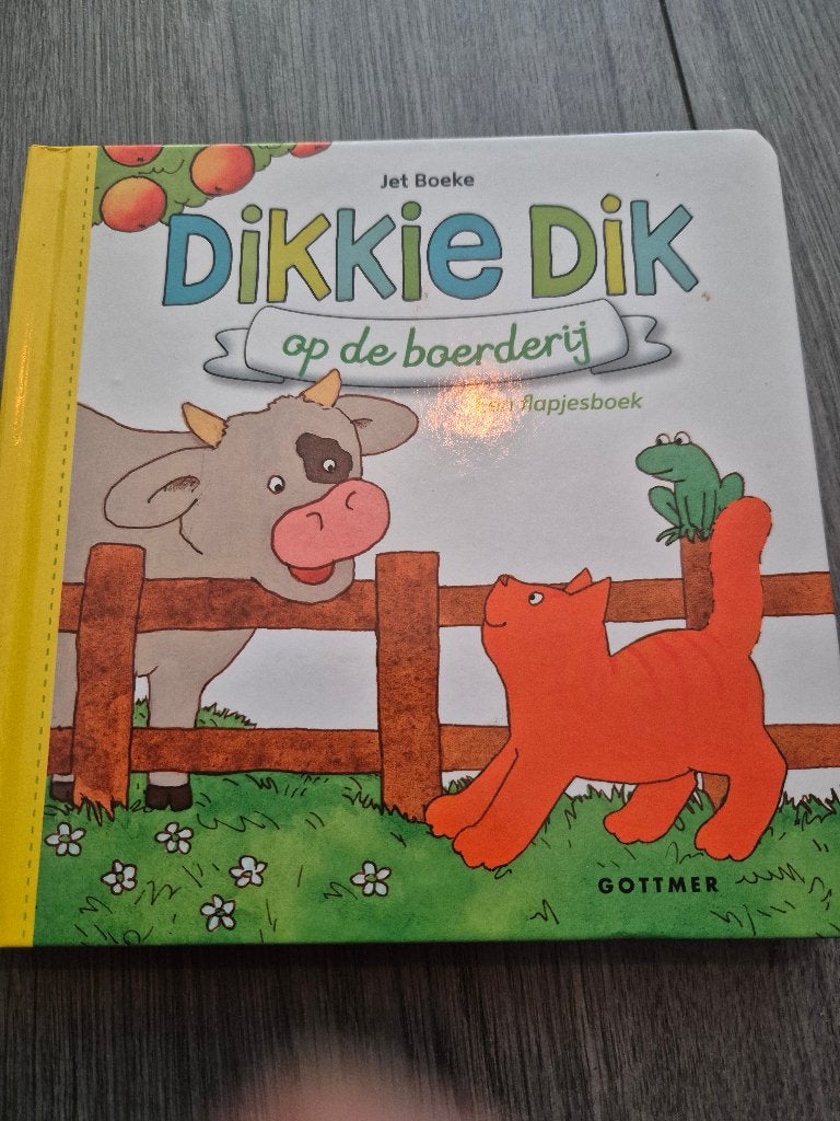 Dikkie Dik op de boerderij - Flapjesboek, Jet Boeke, Ophalen of Verzenden, Zo goed als nieuw, Uitklap-, Voel- of Ontdekboek