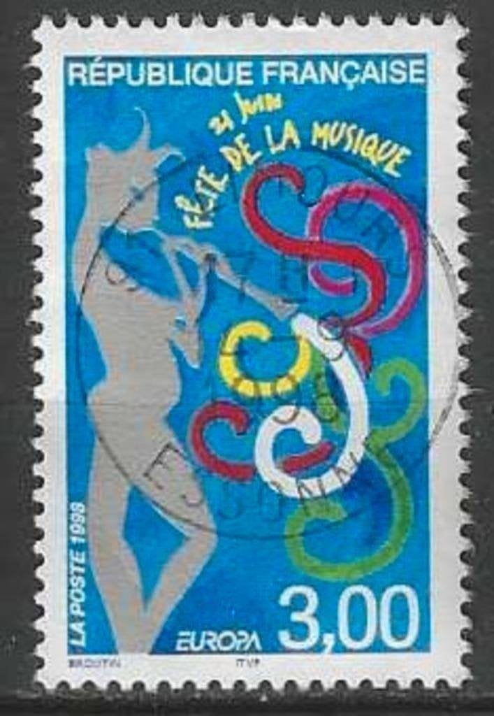 Frankrijk 1998 - Yvert 3166 - Europa - Muziekfestival (ST), Verzenden, Gestempeld
