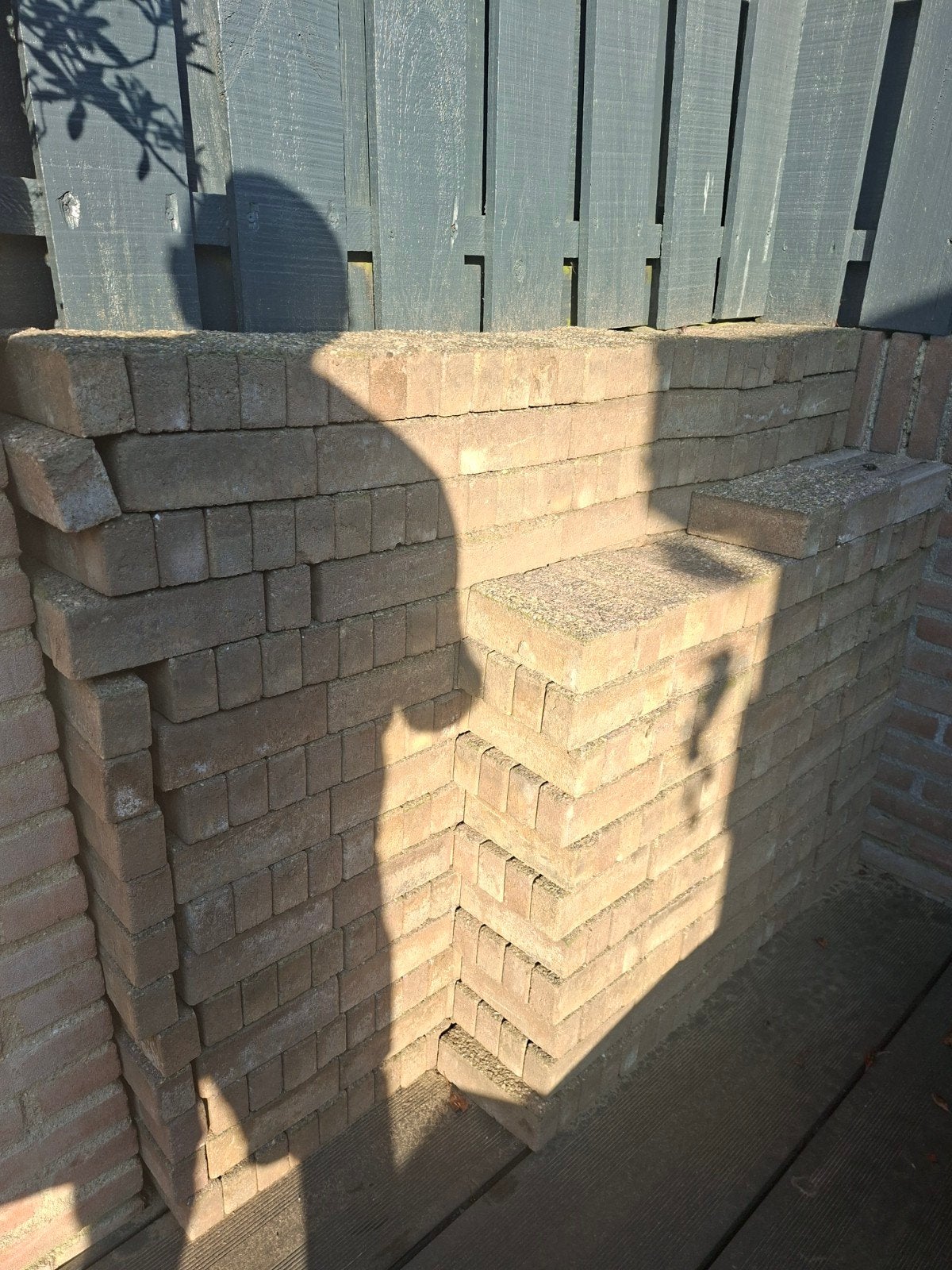 Gebruikte klinkers voor terras of pad (ca. 3-4 m²), Tuin en Terras, Ophalen, Gebruikt, Klinkers, Minder dan 5 m²