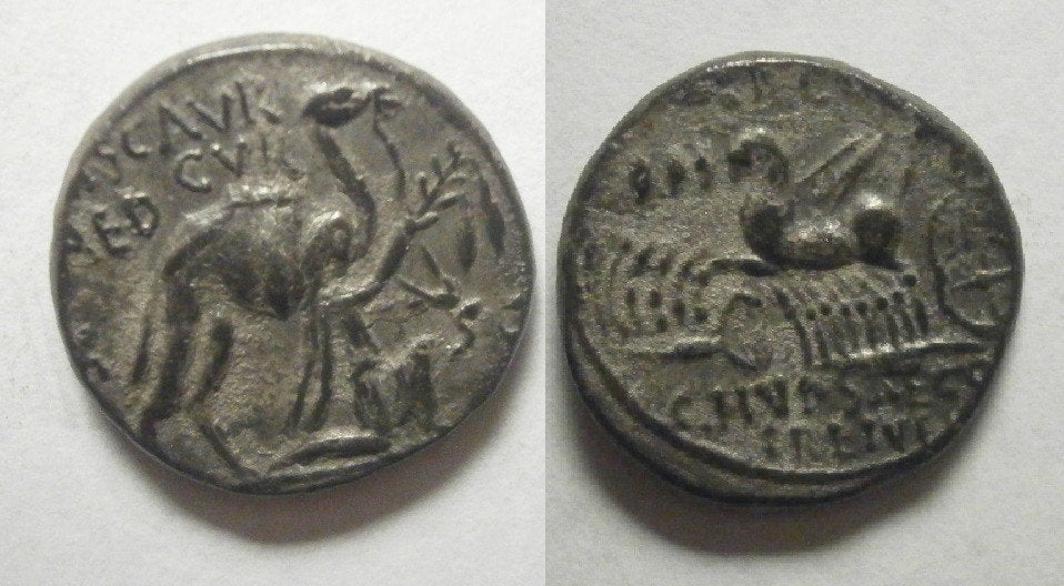 Romeins 58 BC Aemilius Scarus Pub Plautius Hypsaeus Denarius, Postzegels en Munten, Munten | Europa | Niet-Euromunten, Ophalen of Verzenden