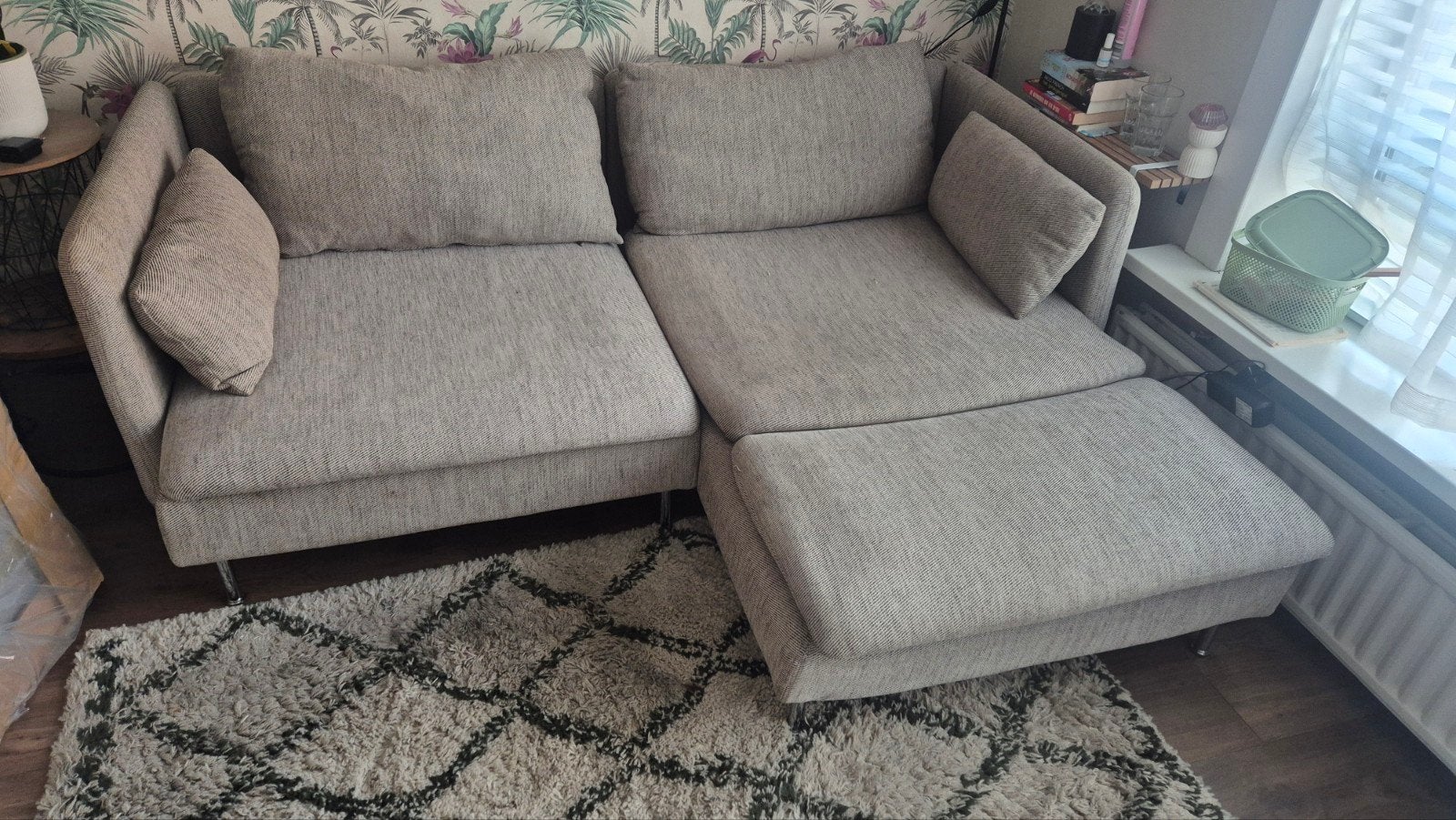 Ikea Söderhamn hoekbank met chaise longue, Ophalen, 100 tot 125 cm, Hoekbank, Driepersoons