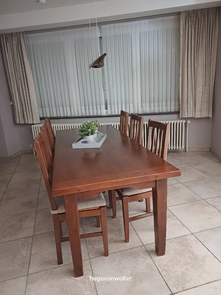 complete Franse eiken eetkamer, Ophalen, Zo goed als nieuw, 4 tot 6 stoelen