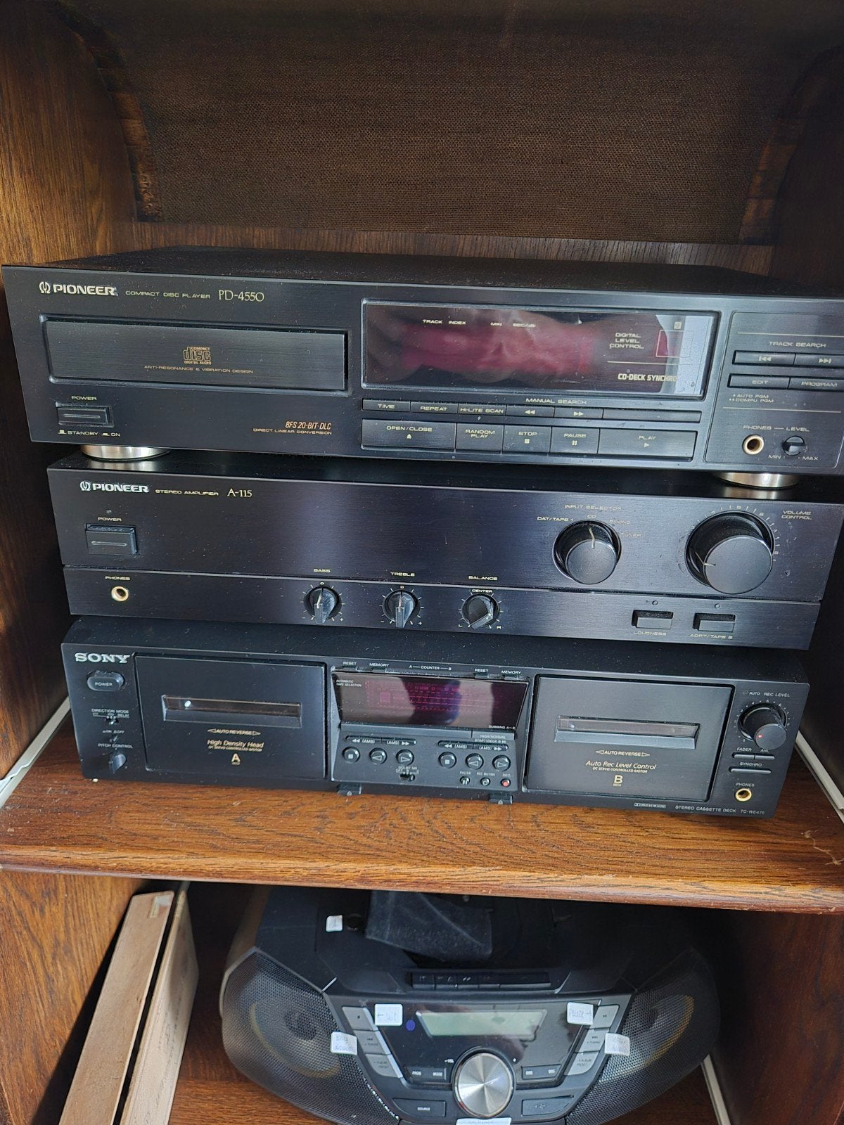 Pioneer CD-speler PD-4550, versterker A-115 &  Cassettede, Gebruikt, Pioneer, Cassettedeck, Losse componenten