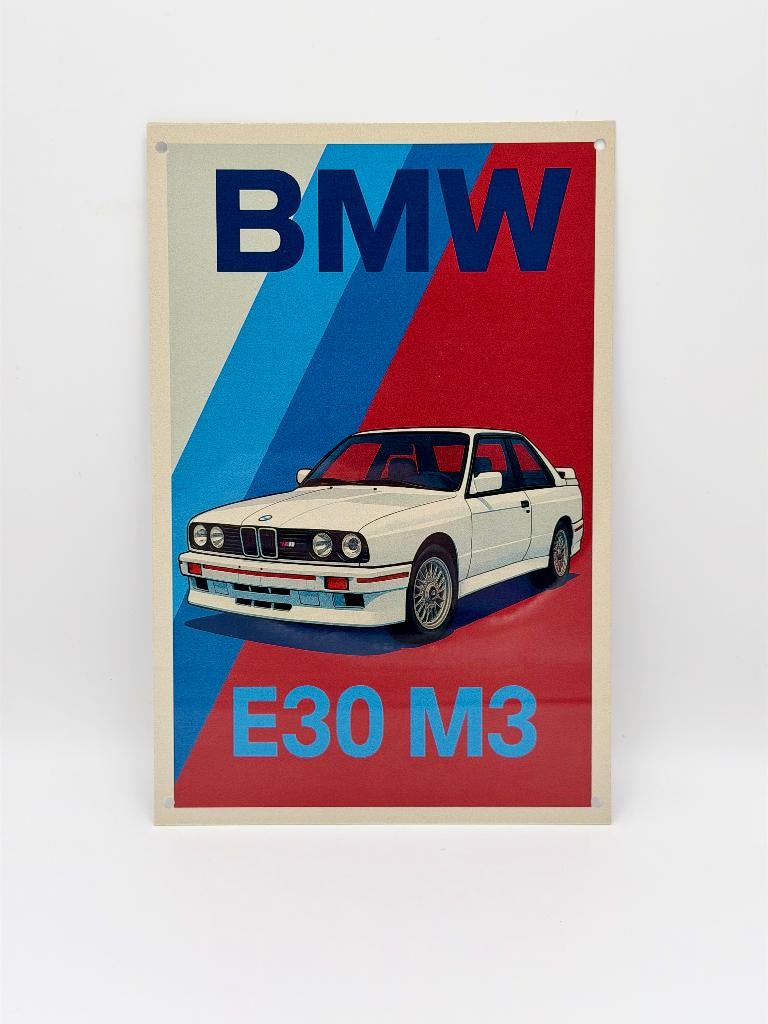 aluminium BMW M3 E30 bord, Verzamelen, Merken en Reclamevoorwerpen, Verzenden, Nieuw, Reclamebord