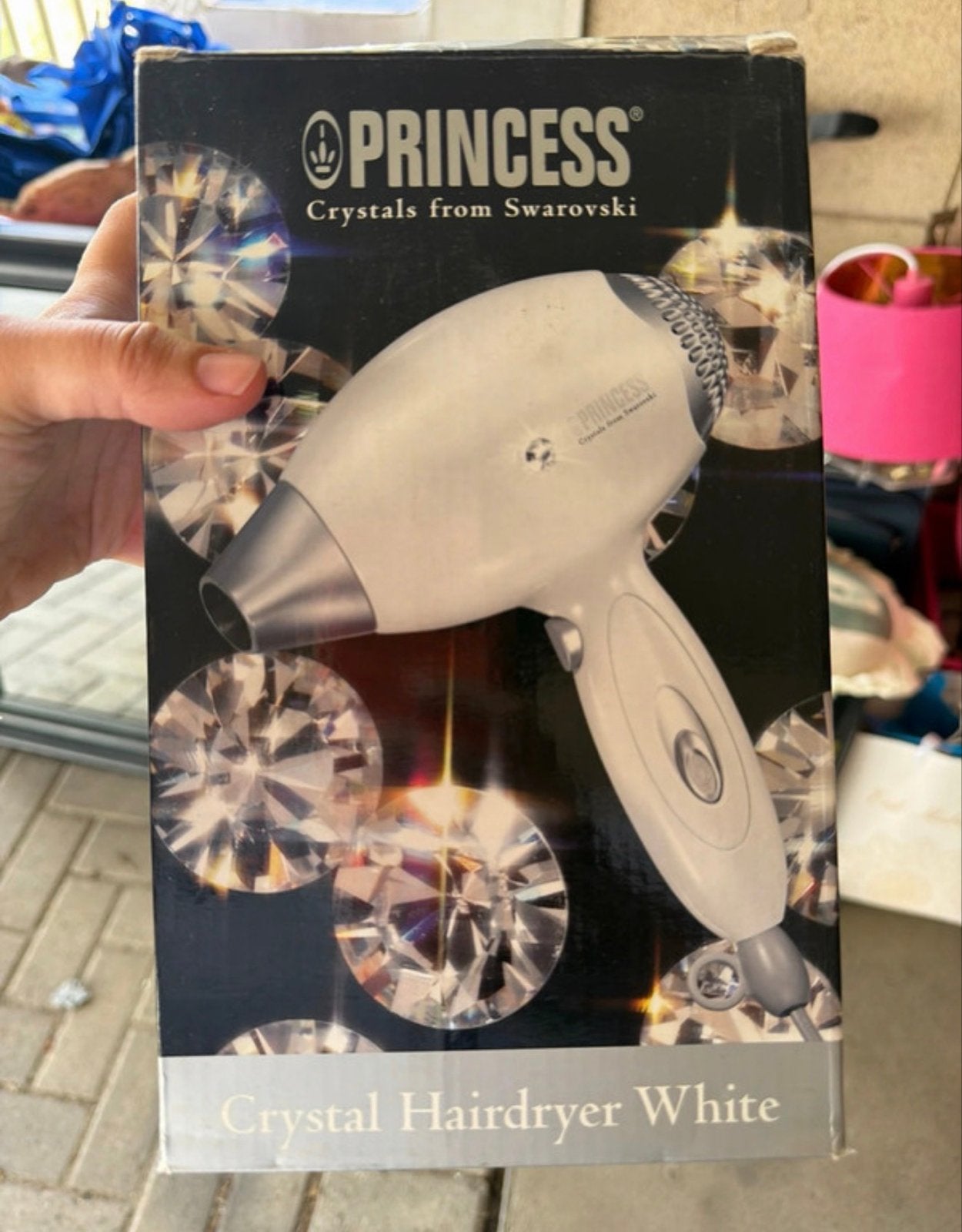Princess Crystal Föhn met Swarovski Kristallen - Wit, Ophalen of Verzenden, Nieuw, Haarverzorging