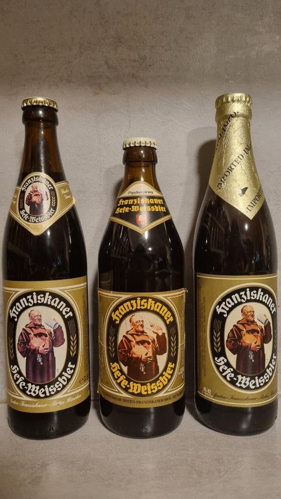 3 Franziskaner 50cl - tht '82, '91 & Import '02 - München, Verzamelen, Ophalen of Verzenden, Zo goed als nieuw, Glas of Glazen