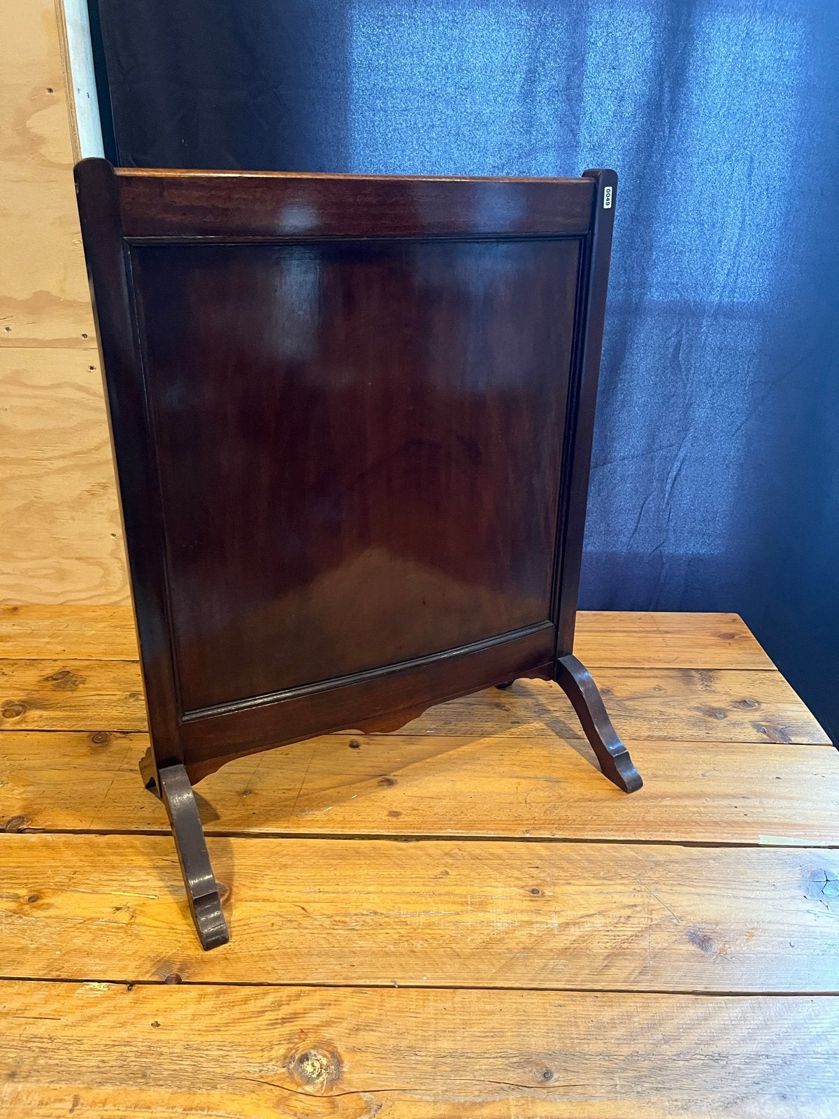 Antiek mahonie haardscherm gekromd - 67x53cm, Ophalen