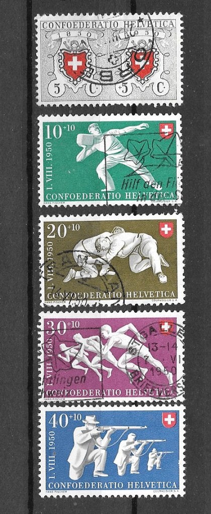 1950 Zwitserland serie Pro Patria 1950, Ophalen of Verzenden, Gestempeld