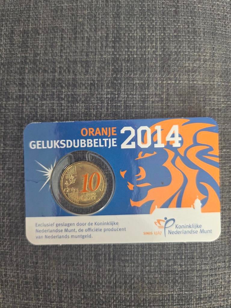 Oranje Geluksdubbeltje 2014, Ophalen of Verzenden, 10 cent, Losse munt