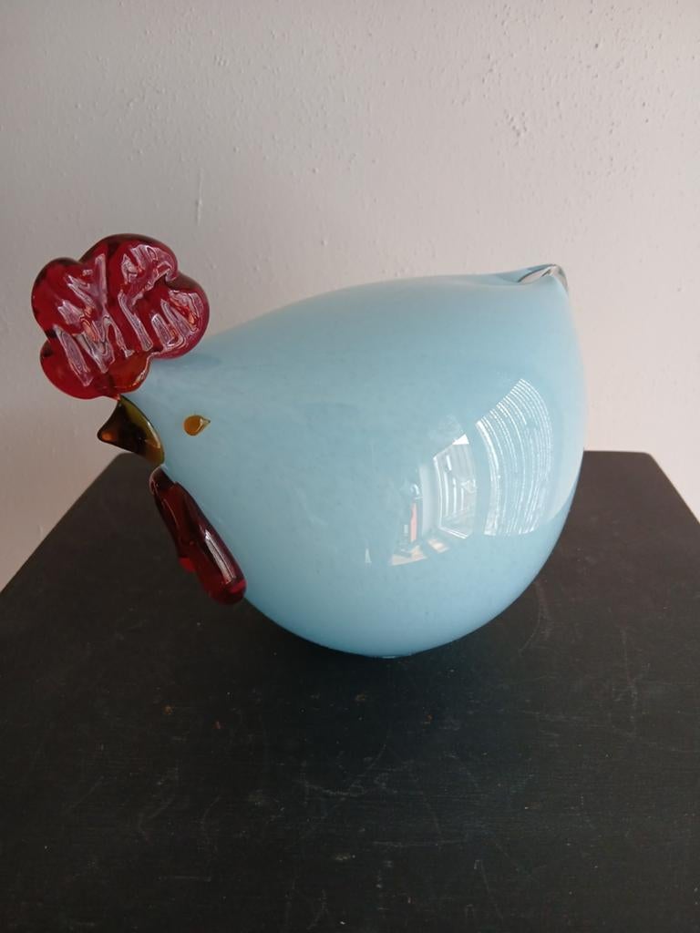 Villeroy &  Boch Kip handwerk Glas, Huis en Inrichting, Ophalen of Verzenden, Gebruikt, Blauw, Glas