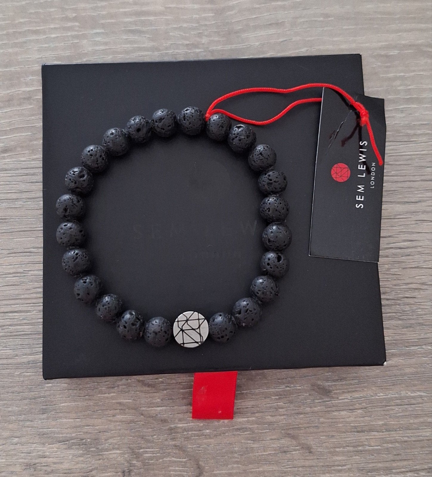Sem Lewis London Lavasteen Armband - Nieuw in Doos, Ophalen of Verzenden, Nieuw, Zwart, Overige materialen