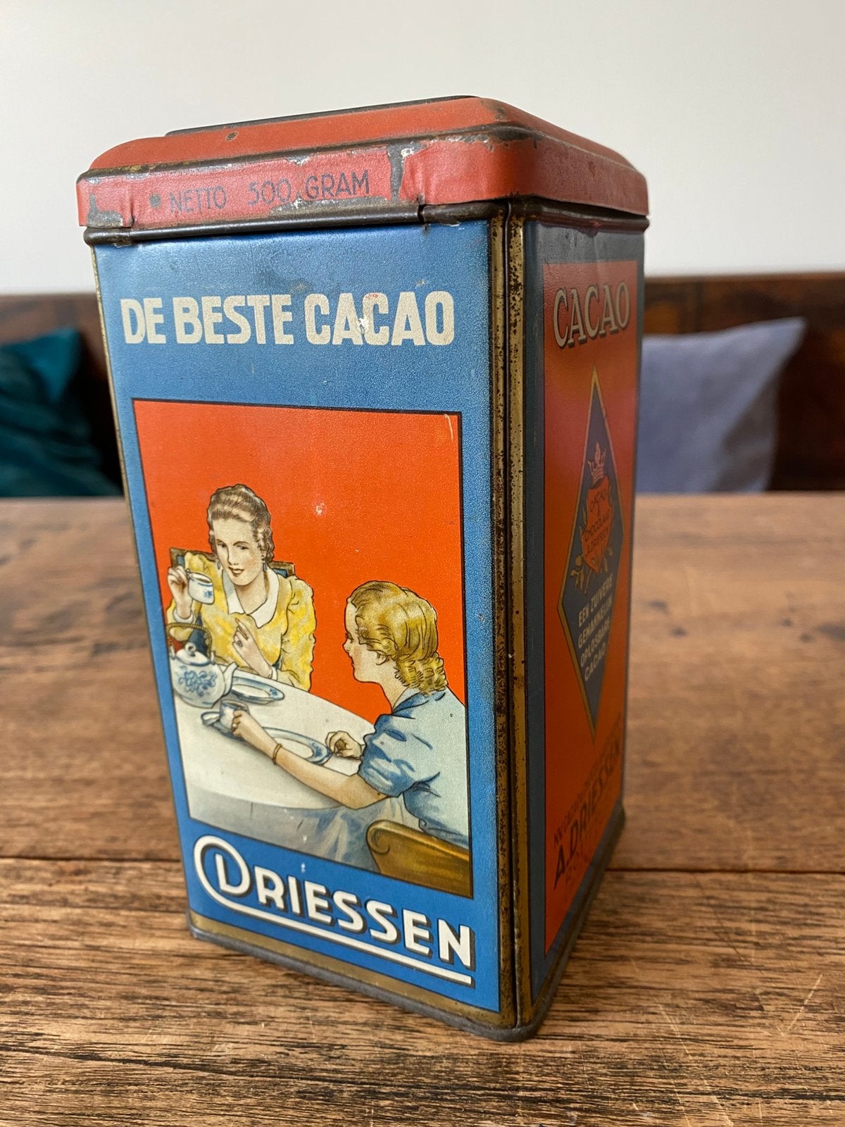 A. DRIESSEN cacao blik 500 gram Rotterdam, Verzamelen, Blikken, Ophalen of Verzenden, Gebruikt, Overige