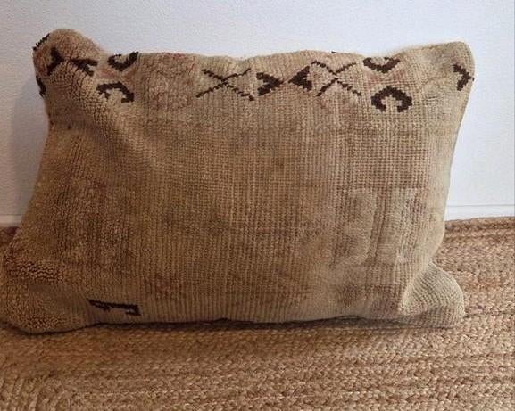 Vintage berber kussen, boho kussen beige bruin, Huis en Inrichting, Woonaccessoires | Kussens, Verzenden, Nieuw, Vierkant