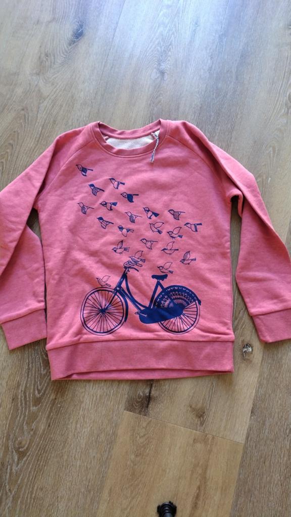 Roze Stanley Stella trui met fiets en vogels (maat 134-146), Jongen of Meisje, Trui of Vest, Stanley Stella, Ophalen of Verzenden