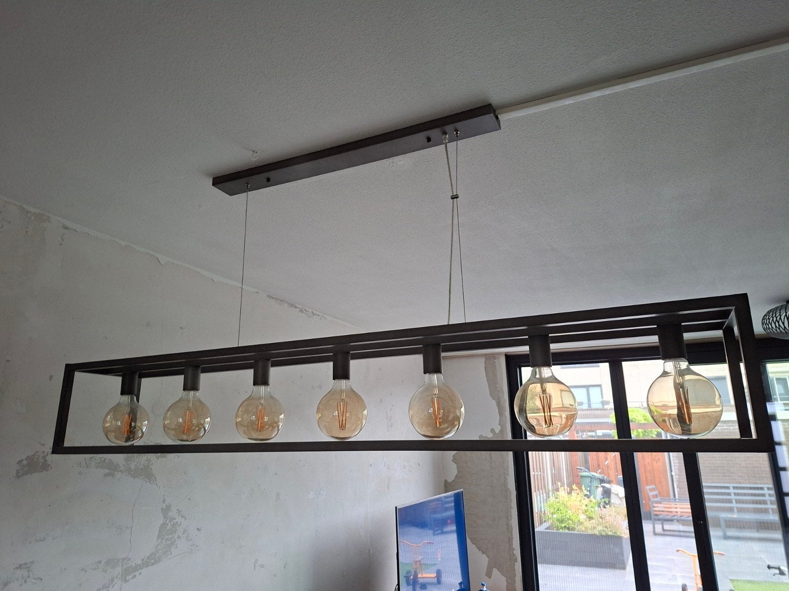 Mooie industriële hanglamp met 7 bollen - Pronto Wonen, Ophalen, Gebruikt, Metaal, Industrieel