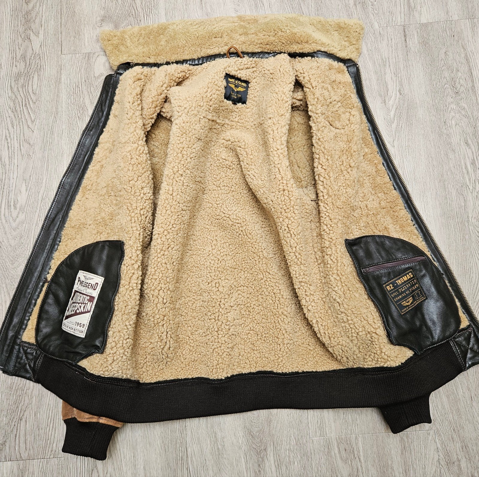 PME Legend 100% sheepskin leren lammycoat winterjas (L), Maat 52/54 (L), Meerkleurig, ., Ophalen of Verzenden