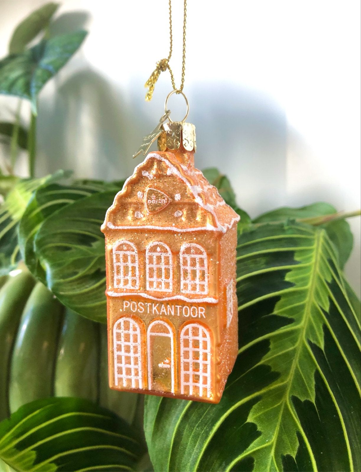 Vondels kerst ornament grachtenpand huisje goud nieuw, Ophalen of Verzenden, Nieuw