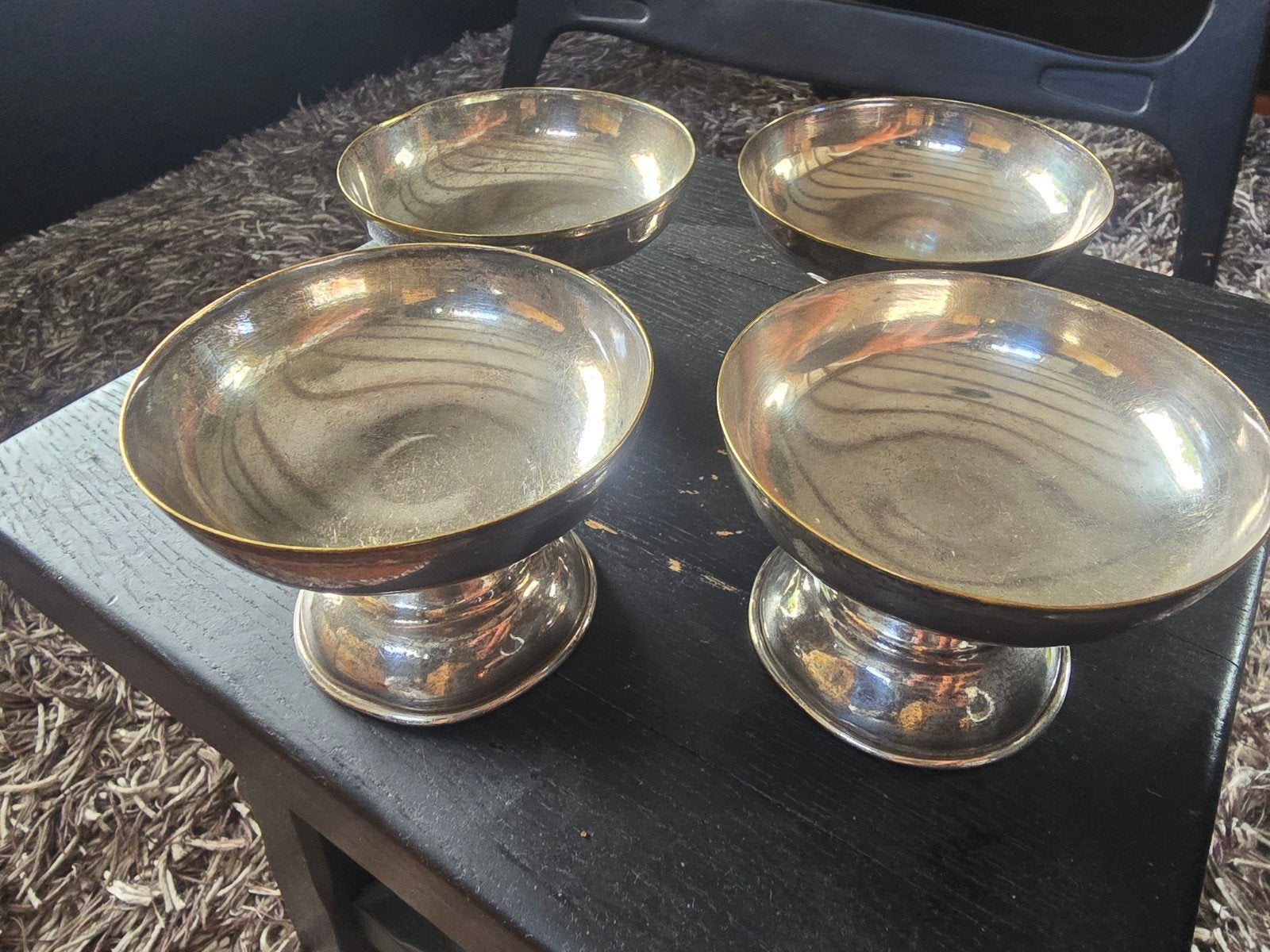 Set van 4 zilverkleurige dessertcoupes ( DOOS20), Ophalen of Verzenden