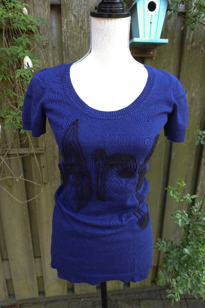kobalt blauwe trui korte mouw - Xanaka mt M, Maat 38/40 (M), Blauw, Zo goed als nieuw, Xanaka