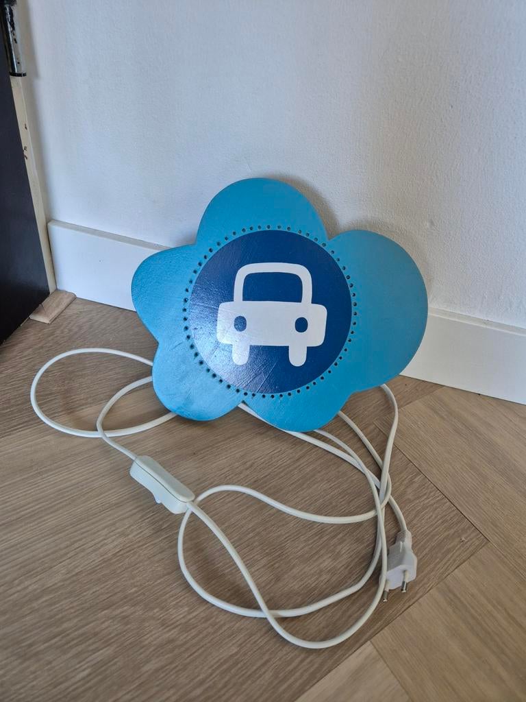 Leuk blauw kinderkamer lampje met auto, Kinderen en Baby's, Kinderkamer | Inrichting en Decoratie, Ophalen of Verzenden, Gebruikt