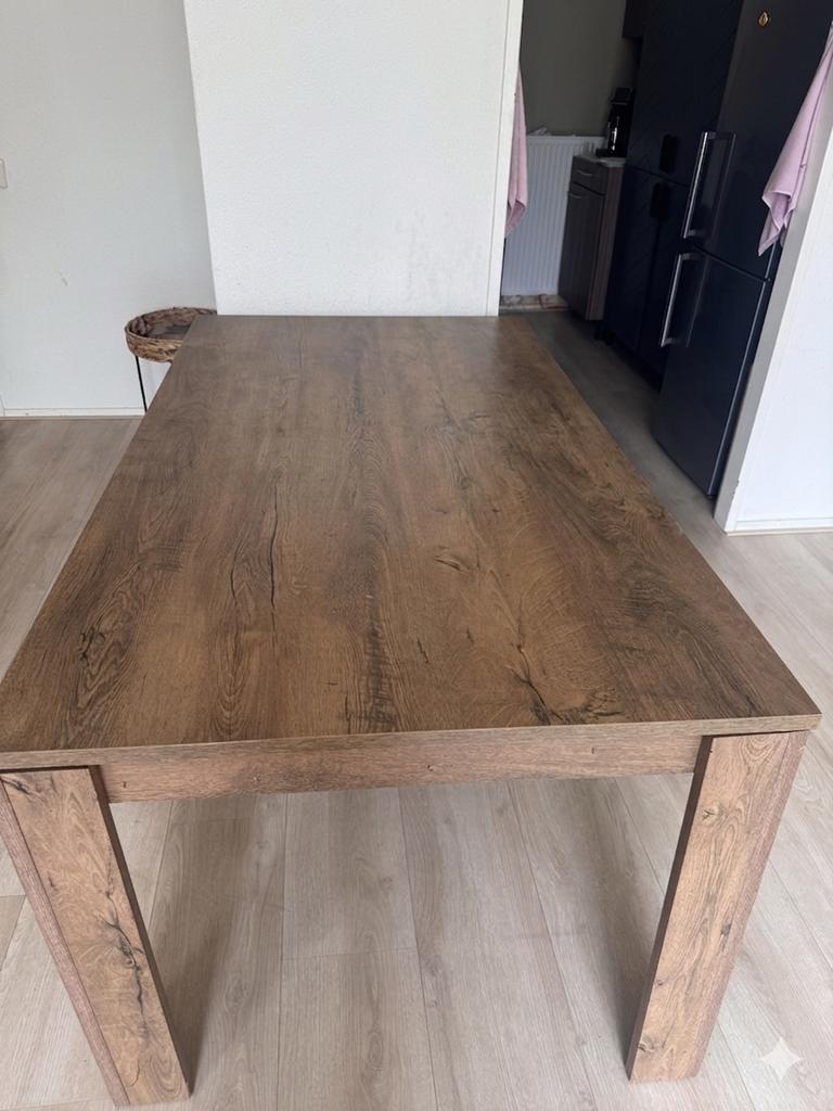 Houten Eettafel., Ophalen, 50 tot 100 cm, Zo goed als nieuw, 150 tot 200 cm