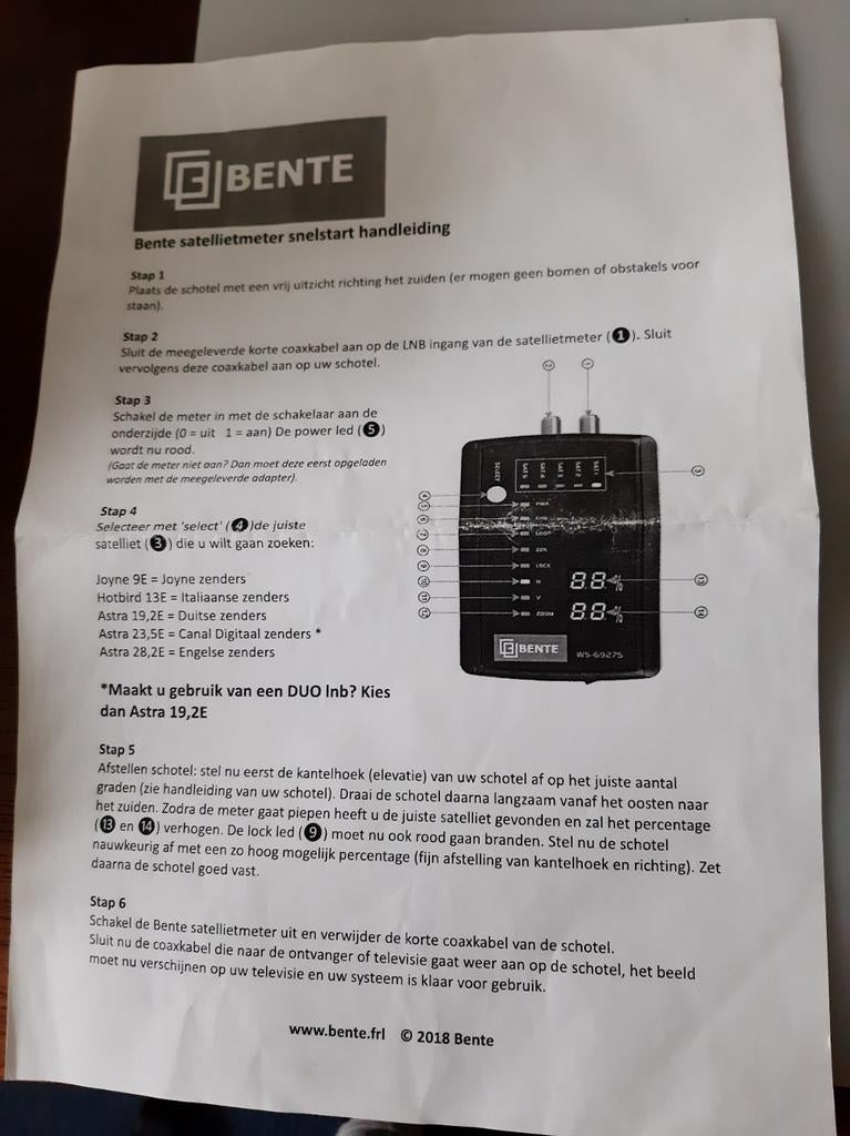 Bente Satellietmeter - Snel en Eenvoudig Uitrichten, Ophalen of Verzenden, Nieuw, (Schotel)antenne-accessoires, Overige merken